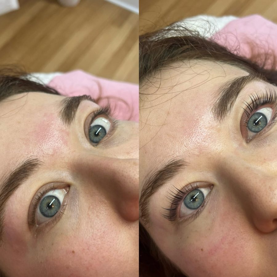 Sourcils avant et après lamination